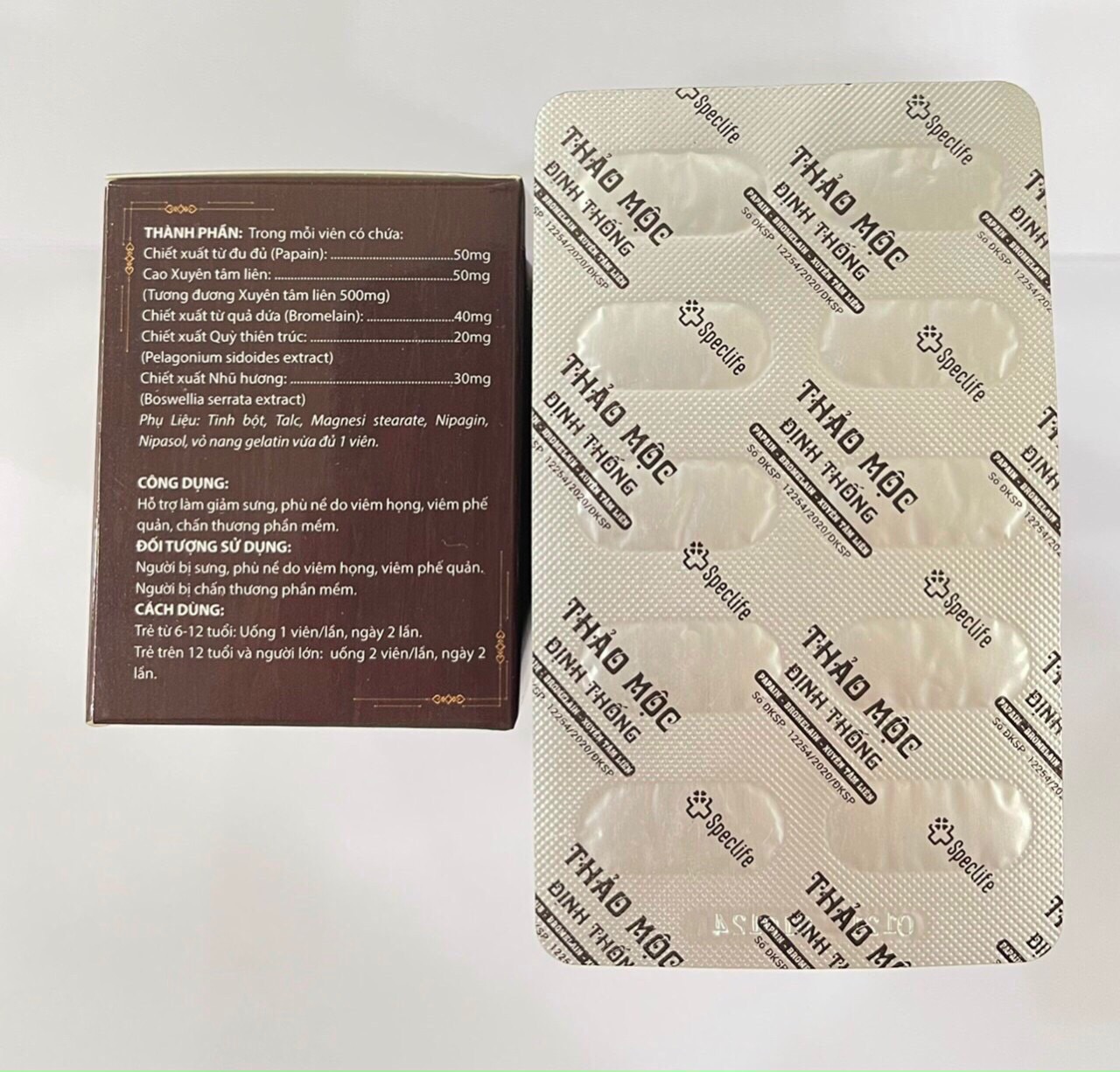 [HCM]Thảo Mộc Định Thống (XUYÊN TÂM LIÊN Bromelain papain) - 50 viên