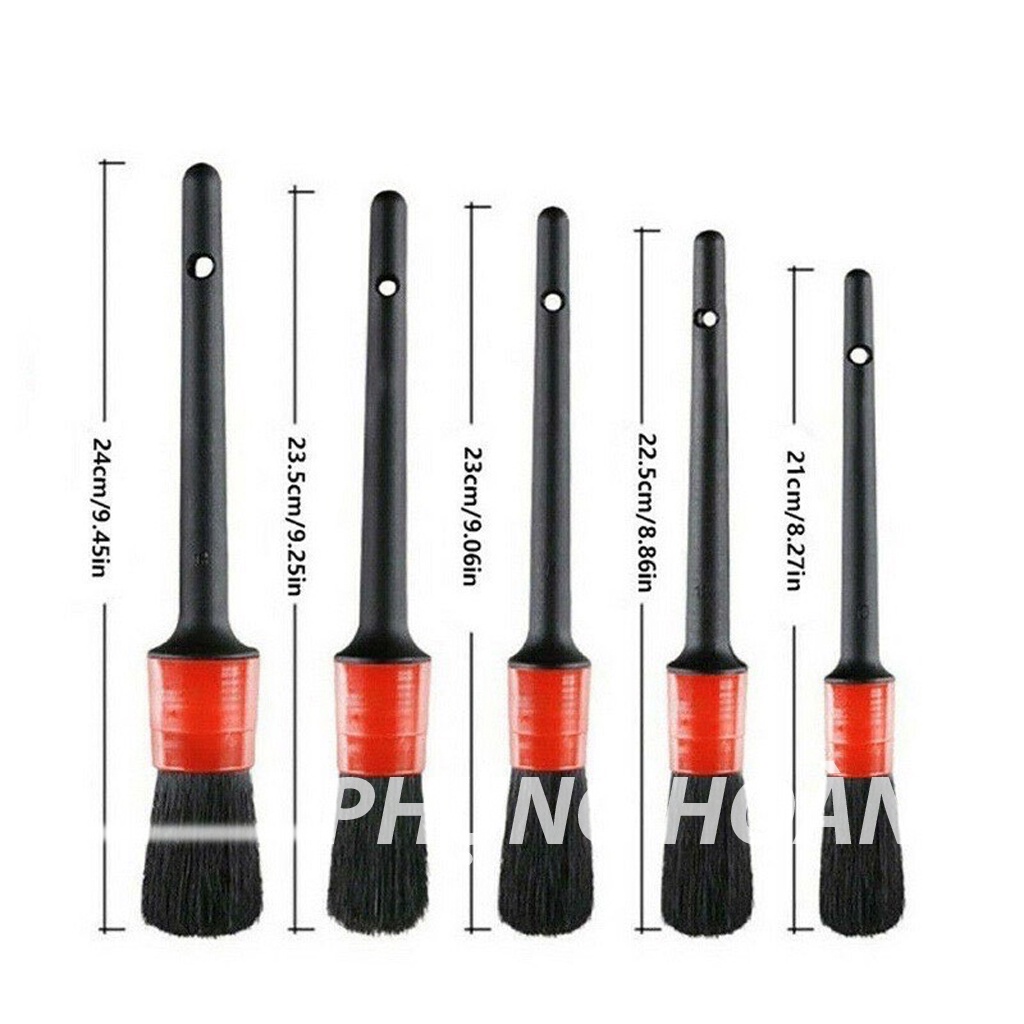 Bộ 5 cọ lông nhựa trọn vệ sinh chi tiếc xe máy ôtô đa năng phs