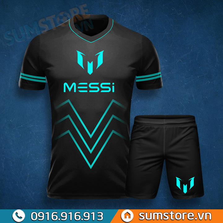 [HCM]Áo Bóng Đá CLB Messi Đen Cực Chất Vải Thun Lạnh Thái Cao Cấp (Có Kèm Hình Thật)