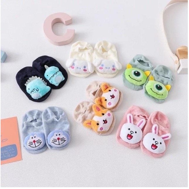 Tất sơ sinh hình thú 5D cho bé