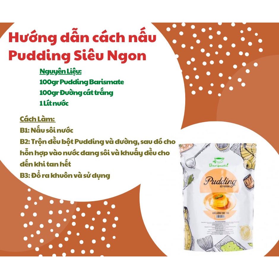Bột Làm Pudding Barismate Túi 100G vị Trứng