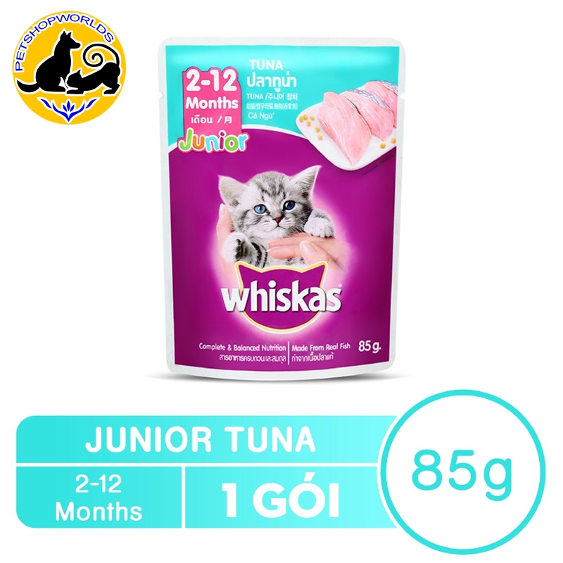 [HCM]Pate Cho Mèo Con Vị Cá Ngừ Whiskas Junior Tuna 85g
