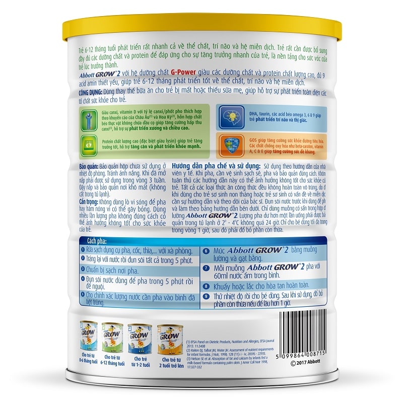 Sữa Bột Abbott Grow 2 900g