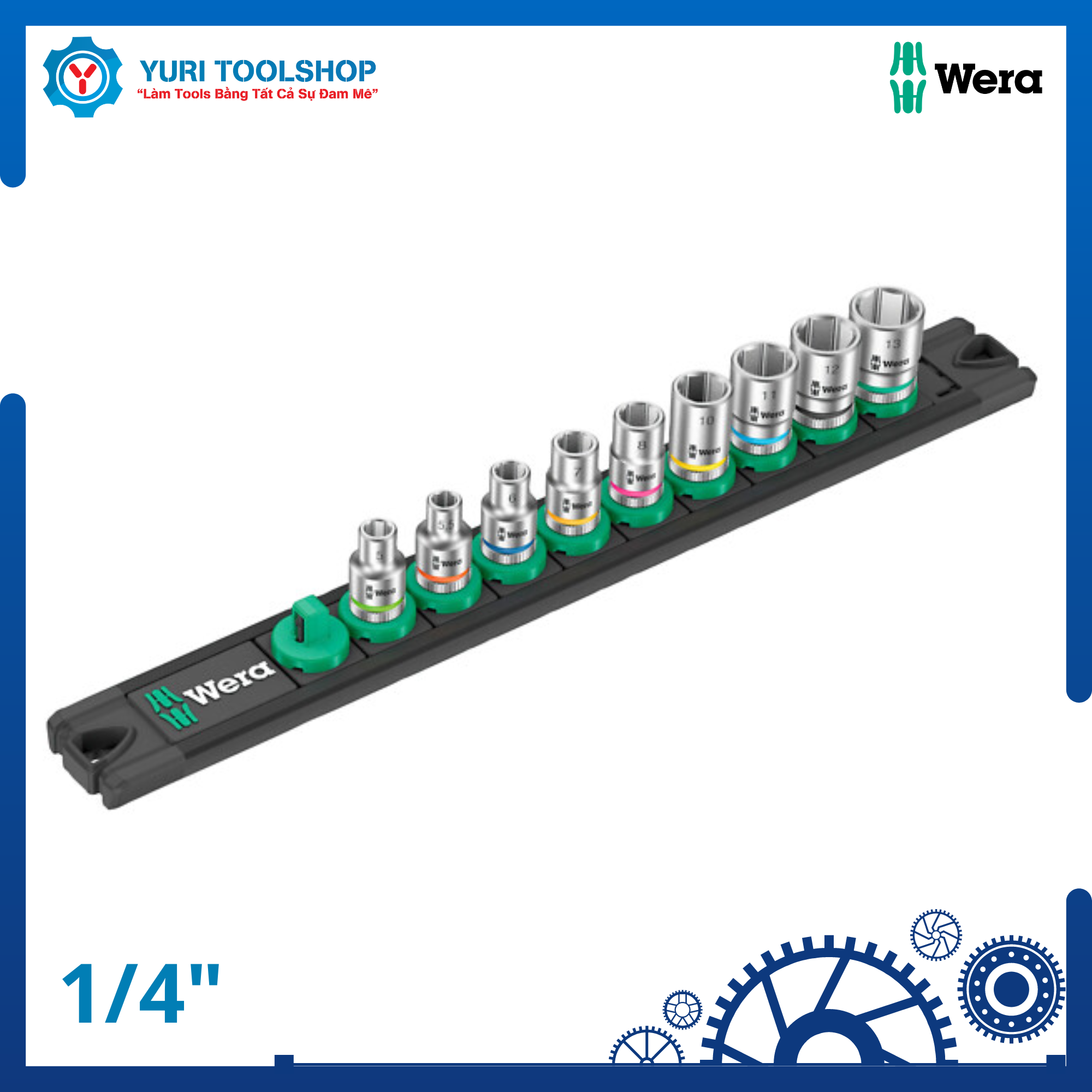 Bộ đầu tuýp zyklop, ổ 1/4" wera - 05005400001