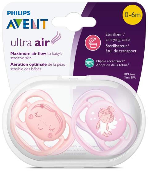 1 Ti giả chỉnh nha Avent Ultra Air siêu mềm cho bé 0-6 tháng tuổi (tách hộp)