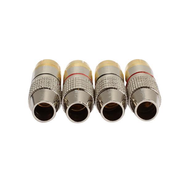 4 cái RCA Cắm Âm Thanh Video Khóa Dây Cáp Kết Nối Cắm Titanize Cổng Kết Nối-quốc tế