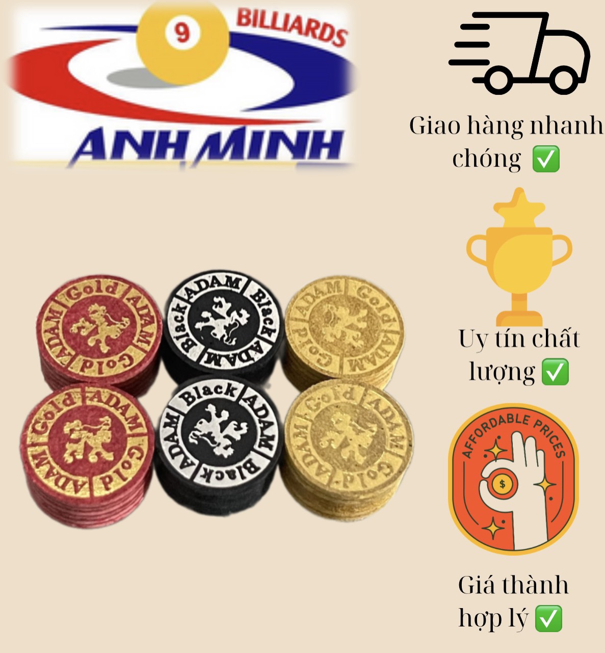 [HCM]Đầu cơ bida Adam