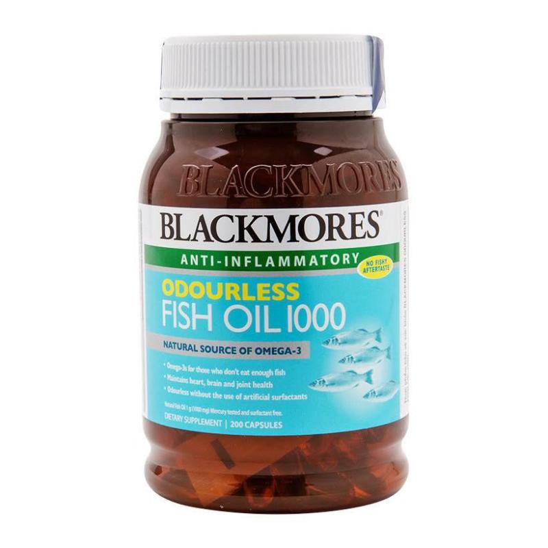 Viên uống dầu cá Blackmores Ordourless Fish Oil 200 viên nhập khẩu