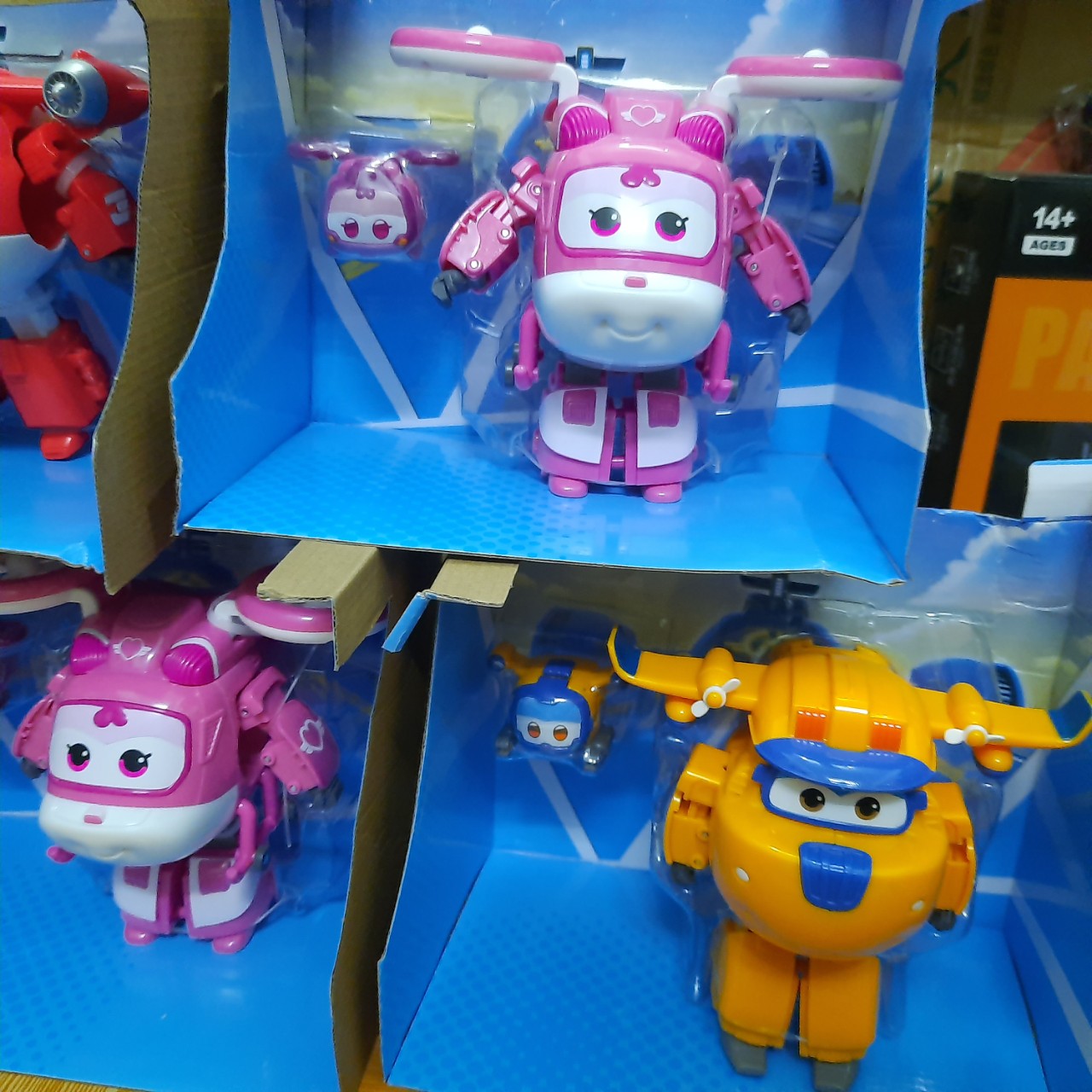 Mô hìnhl máy bay và thú cưng đồ chơi đội bay siêu đẳng super wings (1 nhân vật Jett Paul Donnie Dizzy)