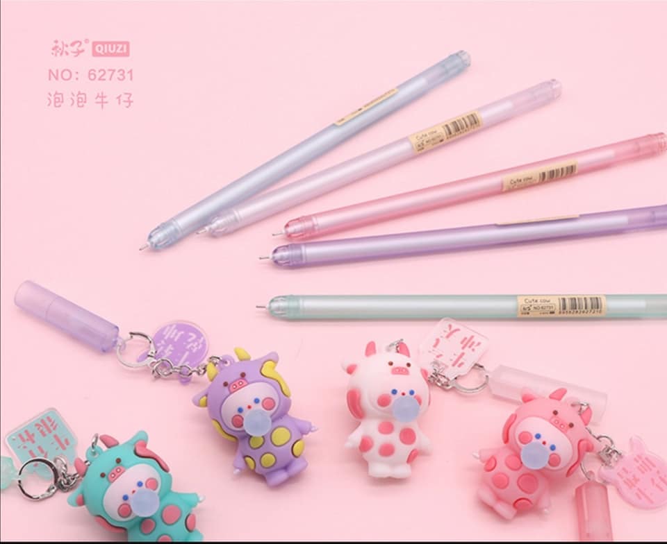 BÚT BI NƯỚC BÉ BÒ SỮA THỔI BÓNG SIÊU CUTE