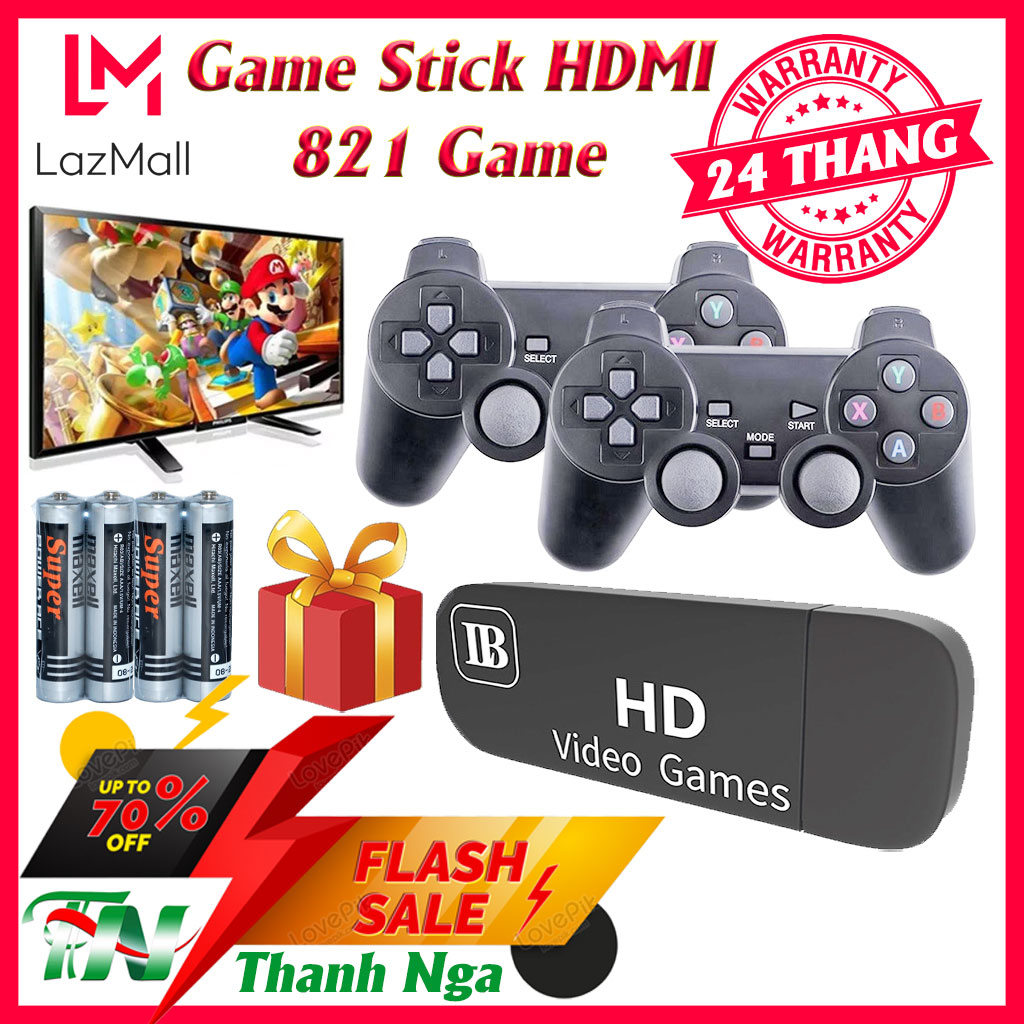Máy chơi game cầm tay 4 nút HDMI - Tùy chọn tay cầm kèm theo, 821 Trò Chơi Thần Thánh, Kết Nối Tivi Hỗ Trợ Cho 2 Người Chơi, Phù Hợp Cho Trẻ Em, Thiết Kế Nhỏ Gọn Tiện Lợi || Máy Chơi Gamer Mini
