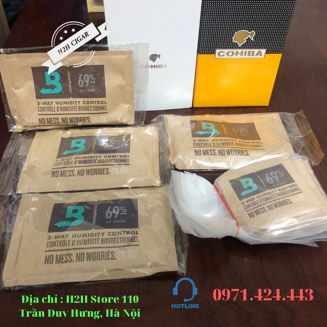 Boveda gói giữ ẩm 2 chiều - 65%, 69% và 72% - Gói bé 8 GRAM (3-10 điếu)