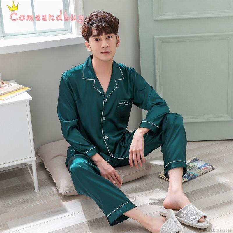 Đồ ngủ lụa mỏng tay dài cho cặp đôi HOT ●9/16✌