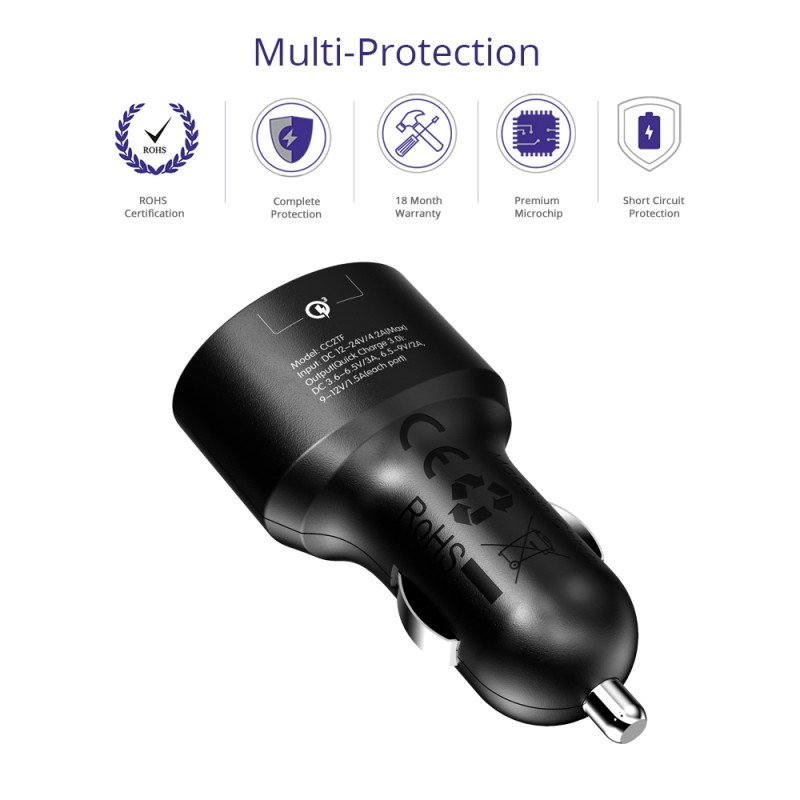 Sạc ô tô Tronsmart 2 Cổng, 36w, QC 3.0 - CC2TF