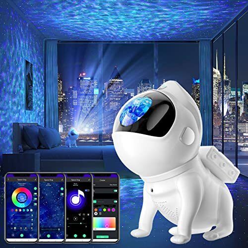 Đèn chiếu sao thiên hà chú chó phi hành gia ...mô hình đèn led 3d - đèn space dog - kèm remote - đèn ngủ bầu trời chú chó không gian.bảo hành 12t