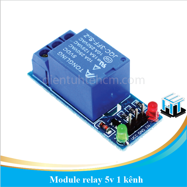 Module relay 5v 1 kênh màu xanh - Không cách ly