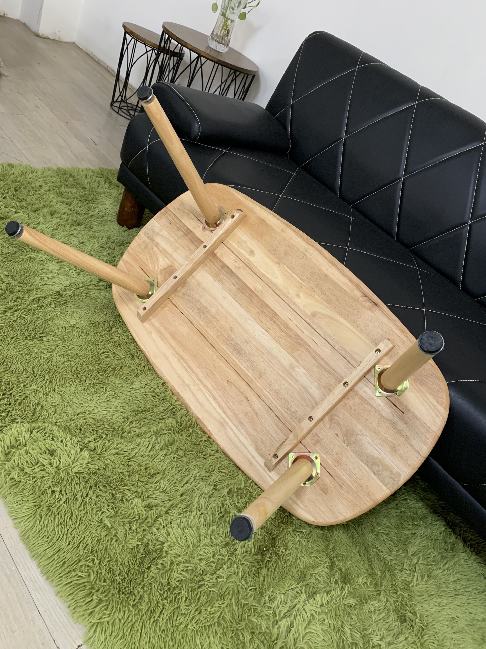 Bàn trà sofa gỗ cao su ghép 90*50*40