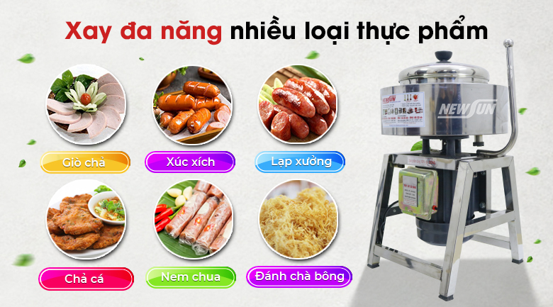 Máy Xay Thịt Làm Giò Chả, Xay Chả Cá, Làm Ruốc Mini 2kg/mẻ NEWSUN- Qùa Tặng Phụ Kiện- Hàng Chính Hãng