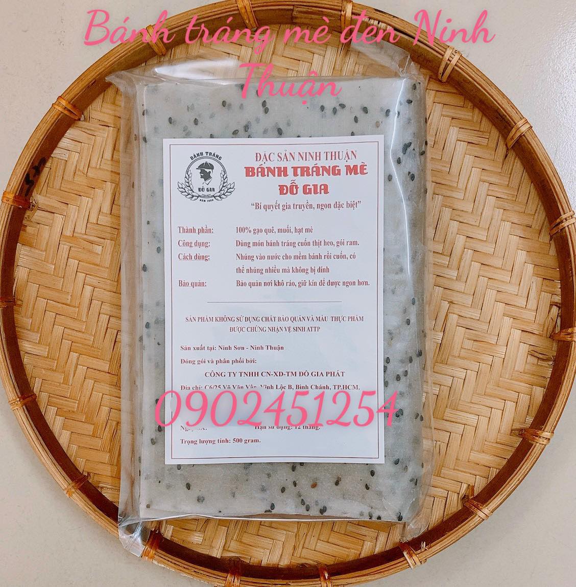 1kg bánh tráng mè đen đặc sản ninh thuận
