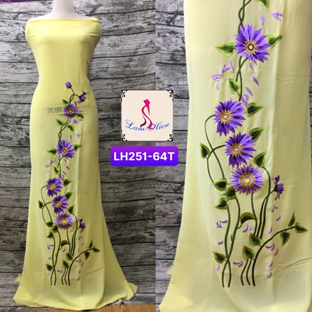 Vải may áo dài bông thêu LH251