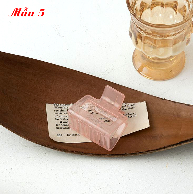 Kẹp càng cua trong suốt vuông thời trang Hàn Quốc nhiều màu sắc C62
