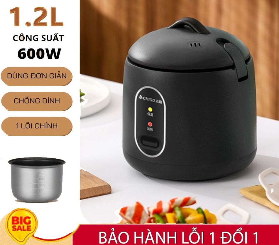 Nồi cơm điện hàn quốc chigo 1.2 lít cao cấp - nấu cơm nhanh chóng, tiện lợi