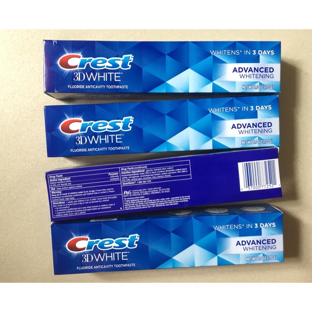 [HCM] Kem đánh răng CREST 3D White Advanced Triple Whitening của Mỹ