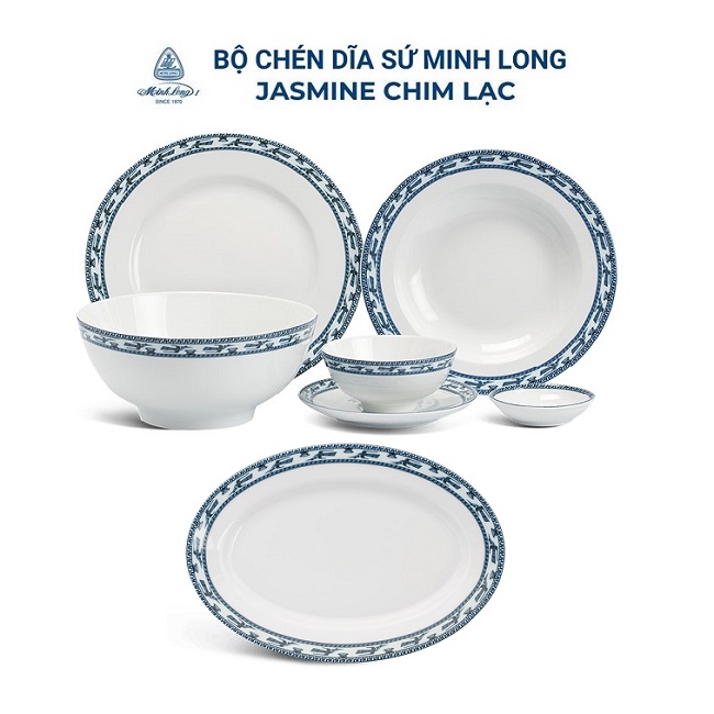 Tô chén dĩa sứ Minh Long Jasmine chim lạc - chén tô dĩa sứ Minh Long mẫu Chim Lạc