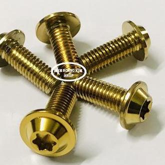 [HCM]Bộ 5 con Ốc Đĩa INOX xi Vàng gắn xe máy