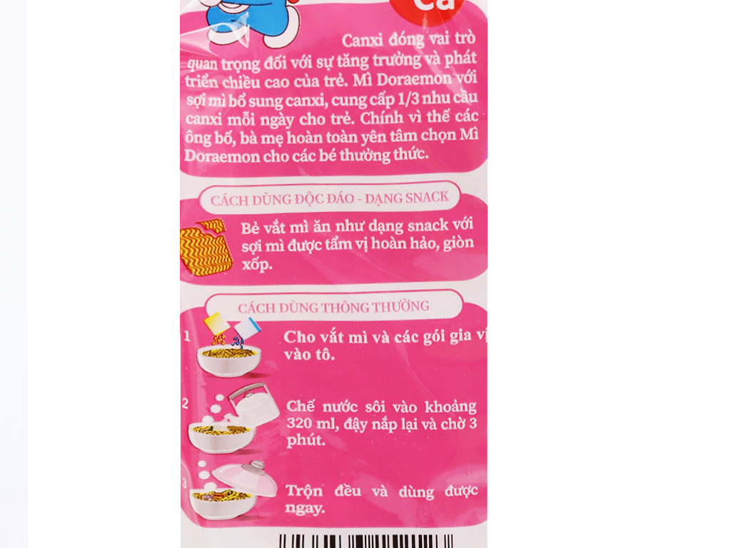 Thùng 30 gói mì Doraemon vị tôm gà tỏi phi 63g