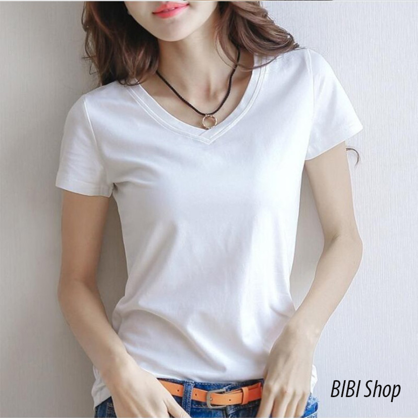 Áo thun cổ V size 35-55kg- BIBI shop-AOTHUN
