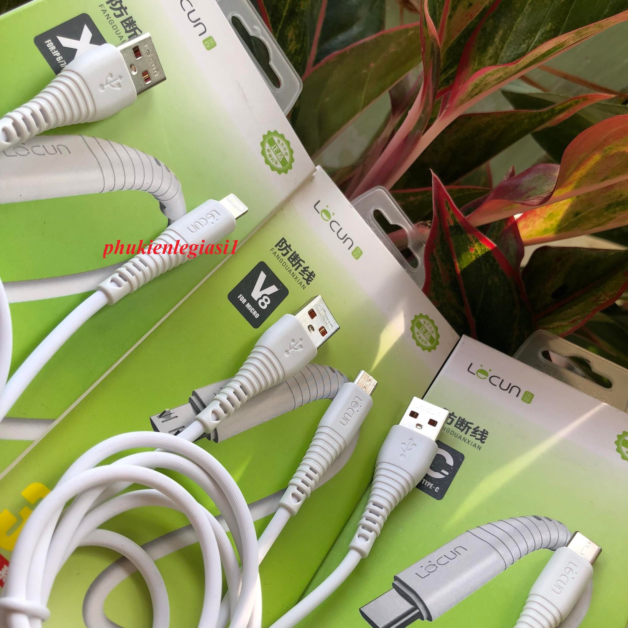 Cáp sạc Iphone, Type C, Micro USB hiệu Lecun mã FD10