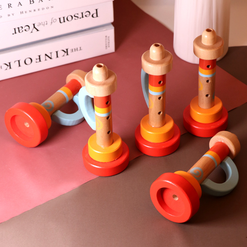 Kèn trumpet đồ chơi bằng gỗ cho bé