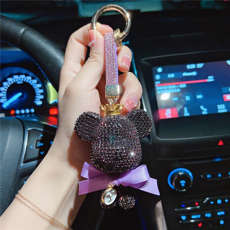 Móc Khóa Gấu Bông Đính Đá Thời Trang
