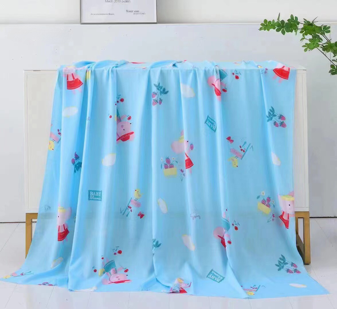 Chăn hè thu, chăn hè, mền cotton lụa TELCEL trần bông cho bé 1m2x1m5
