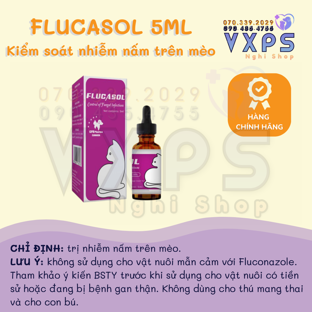 [GIẢM ĐẾN 20% Ở XU] Dung dịch cho mèo bị nấm flucasol