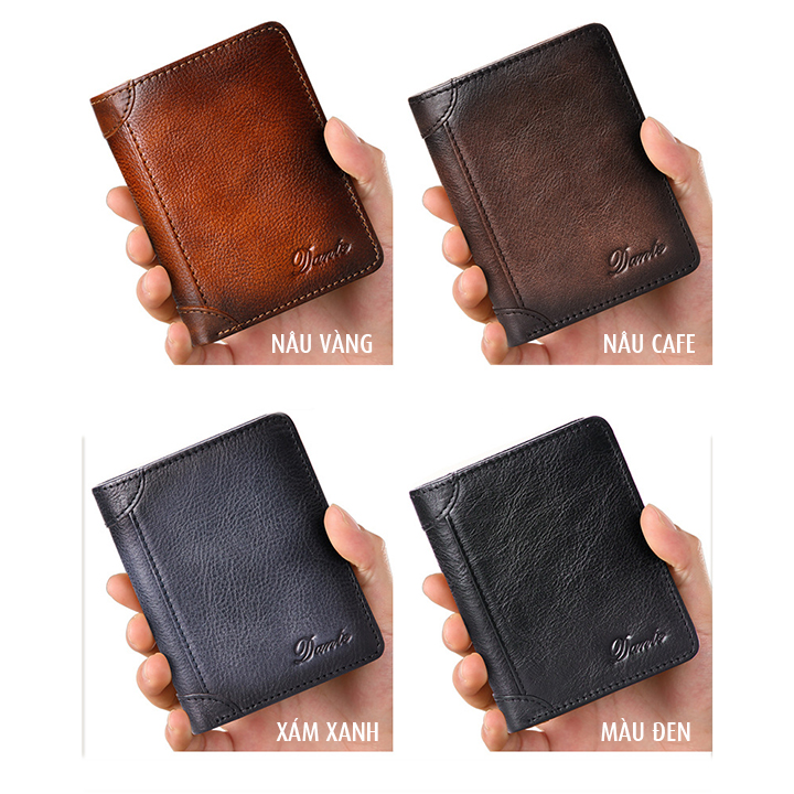 Ví da bò nam cao cấp DANTE, da thật V1701