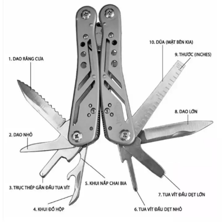 Kìm đa năng gấp gọn 9 trong 1