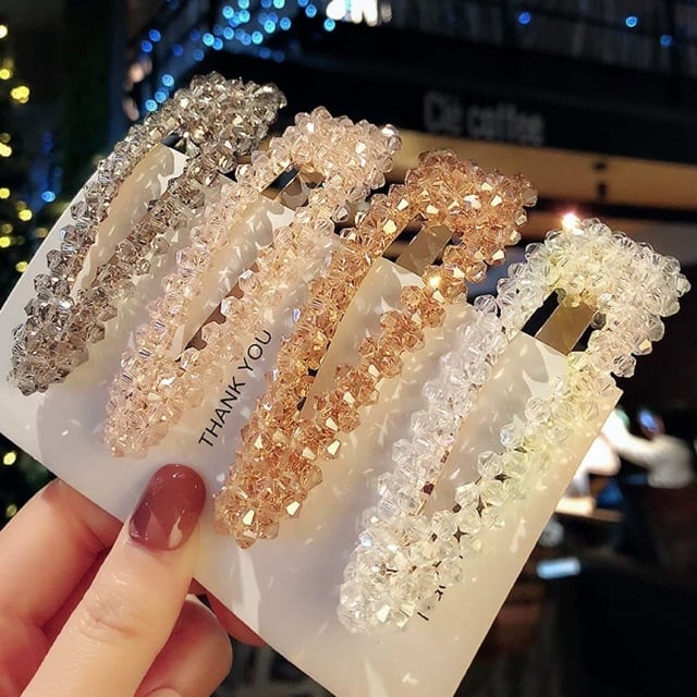 Kẹp mái tóc pha lê phong cách Hàn Quốc