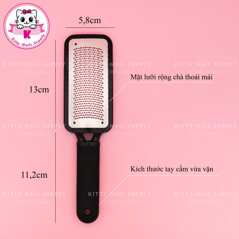 Cây chà gót chân cán nhựa cầm chắc tay chuyên dụng cho dân làm móng - Kitty Nails Supply