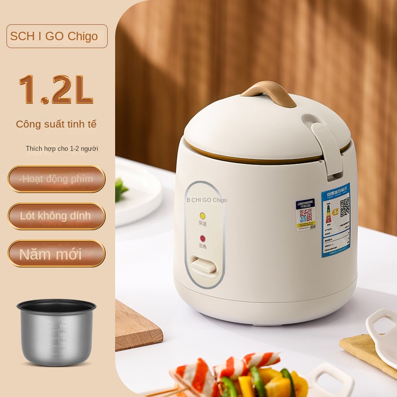 Nồi cơm điện chigo chính hãng 1,2l, nồi nấu đa năng, nấu cơm, hầm cháo, hấp, luộc hot 2023