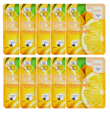 [HCM]Bộ 10 Gói Mặt Nạ Chiết Xuất Chanh 3W Clinic Fresh Lemon Mask Sheet 23mlx10