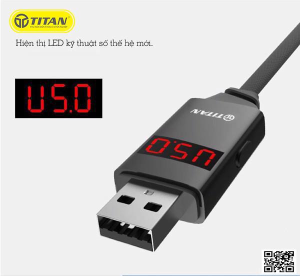 Cáp Sạc Lightning thông minh tự ngắt TITAN CI07