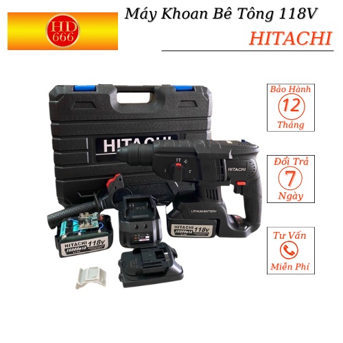 Máy khoan bê tông dùng pin hitachi 199v 3 chức năng khoan đục khoan bê tông hàng cao cấp