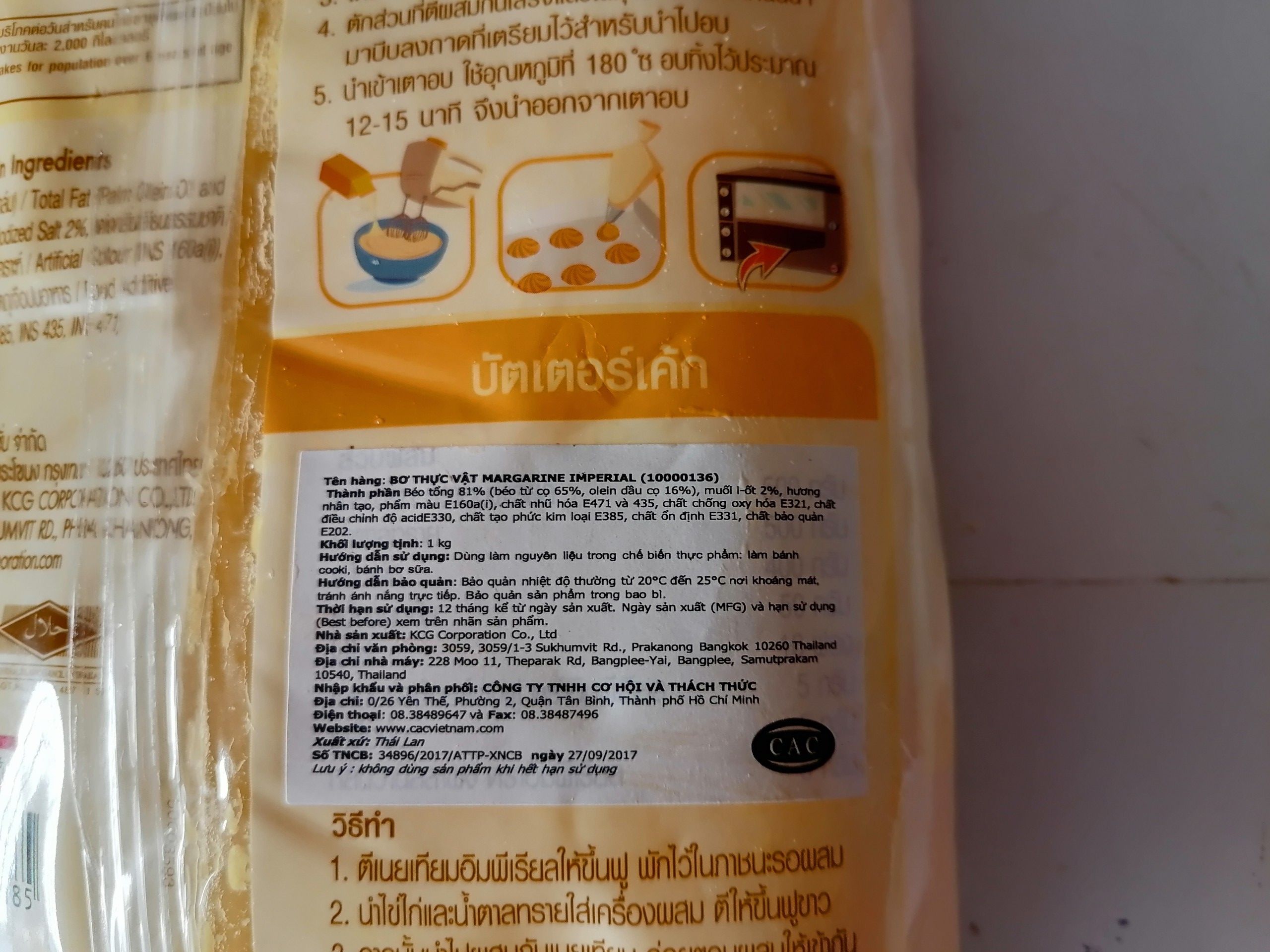 [Túi 1 Kg] BƠ THỰC VẬT [Thailand] IMPERIAL Margarine (halal) (cac-hk)