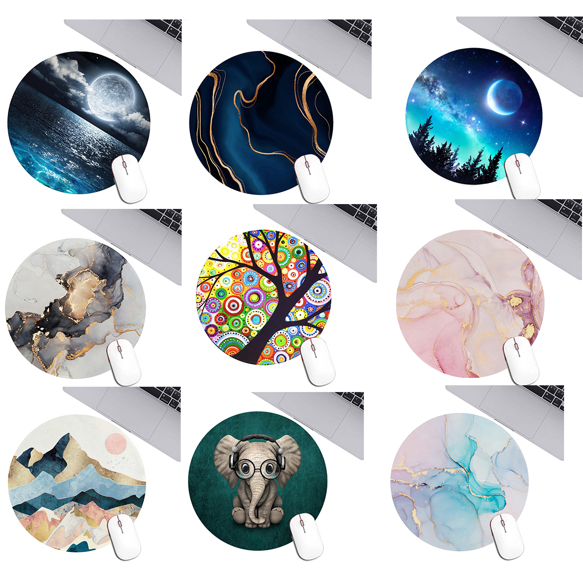 Miếng Lót Chuột Tròn Anime Đế Chống Trượt ( Small Mouse Pad Bàn Di Chuột May Bo Viền Chắc Chắn Nhiều Mẫu Lựa Chọn )