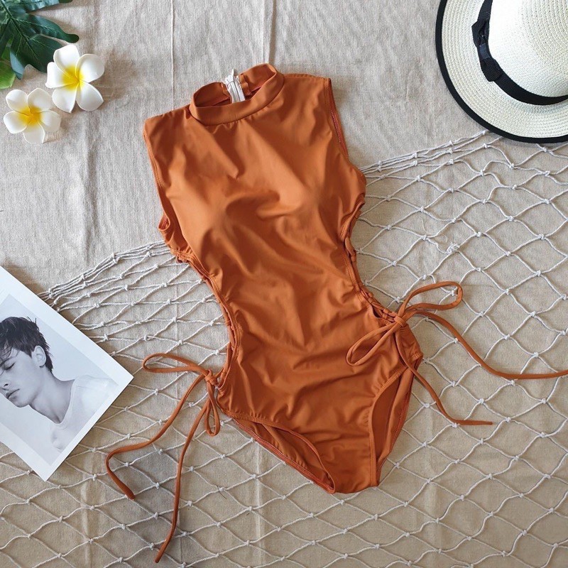 [HCM]Đồ bơi bikini 1 mảnh cam đất kín đáo