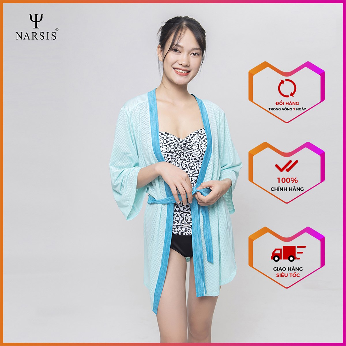 Áo choàng đi biển nữ Narsis A7009