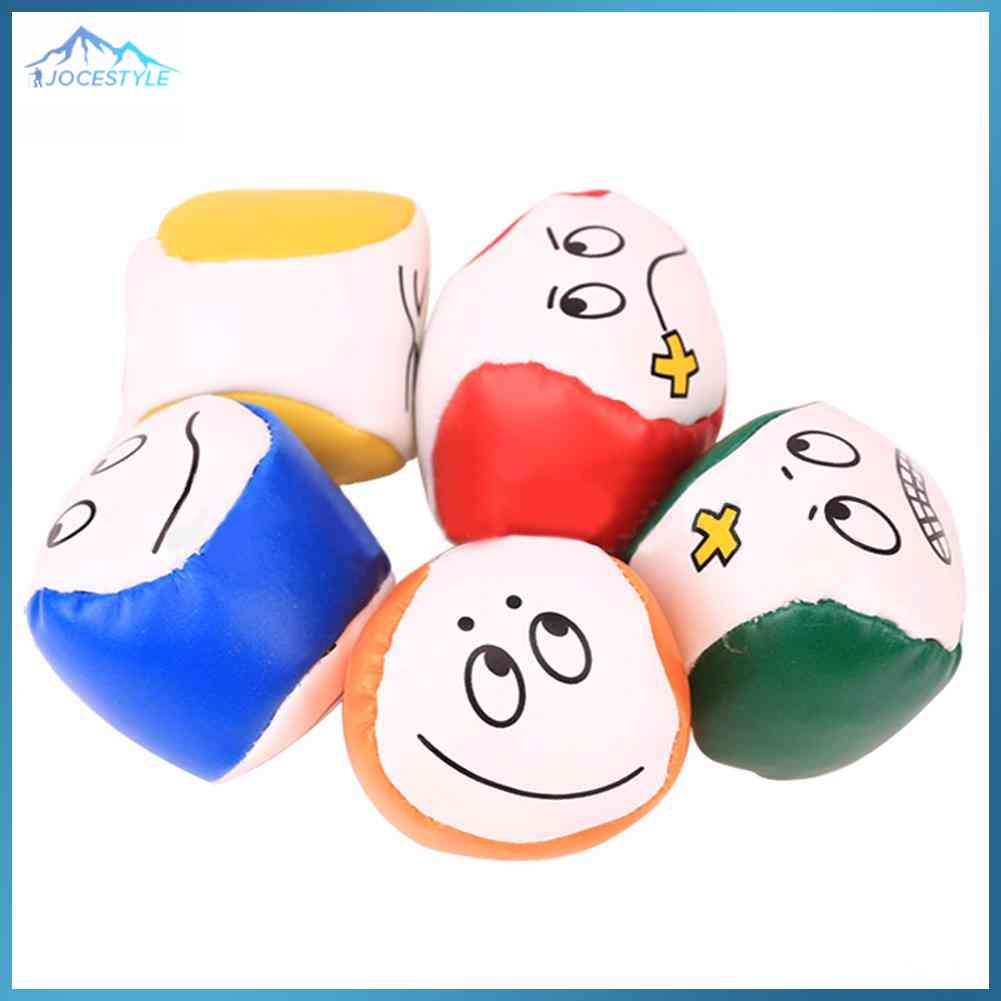 Hot Sale Juggling Ball Cartoon Smile Face PU Leather Juggling Ball Bean Bag Children Interactive Toy