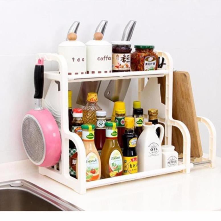 Kệ gia vị chữ h có khay để thớt